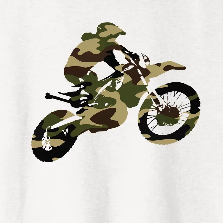 Motocross Dirt Bike Racing Shirts Camo Camouflage Women's Crop Top Tee