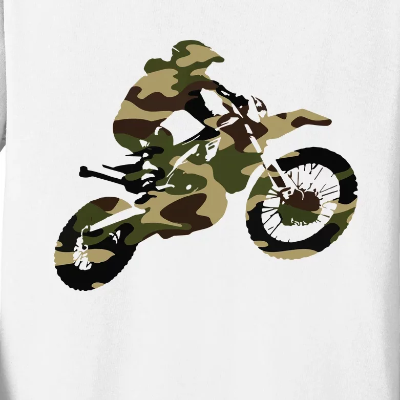 Motocross Dirt Bike Racing Shirts Camo Camouflage Kids Long Sleeve Shirt