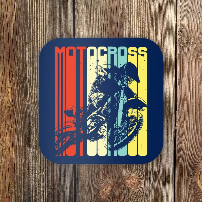 Motocross Dirt Bike Rider Retro Vintage Motorcycle Gifts Men Coaster