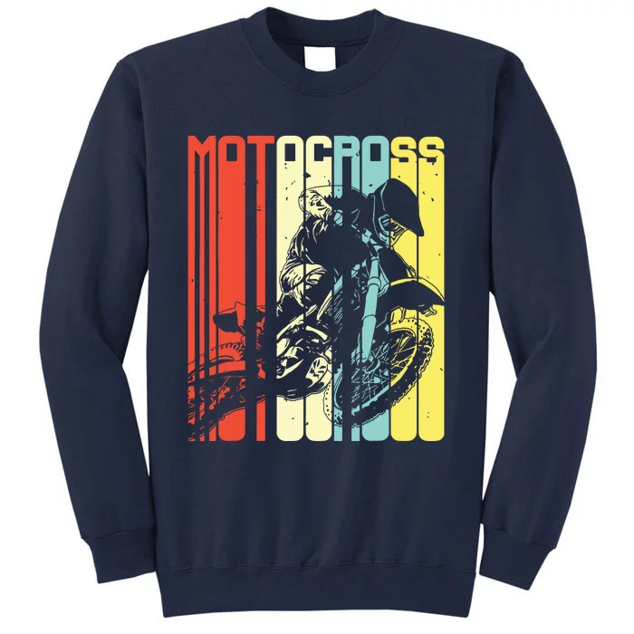 Motocross Dirt Bike Rider Retro Vintage Motorcycle Gifts Men Tall Sweatshirt