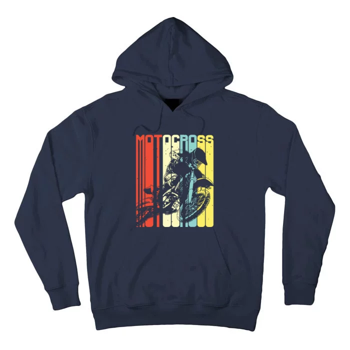 Motocross Dirt Bike Rider Retro Vintage Motorcycle Gifts Men Tall Hoodie