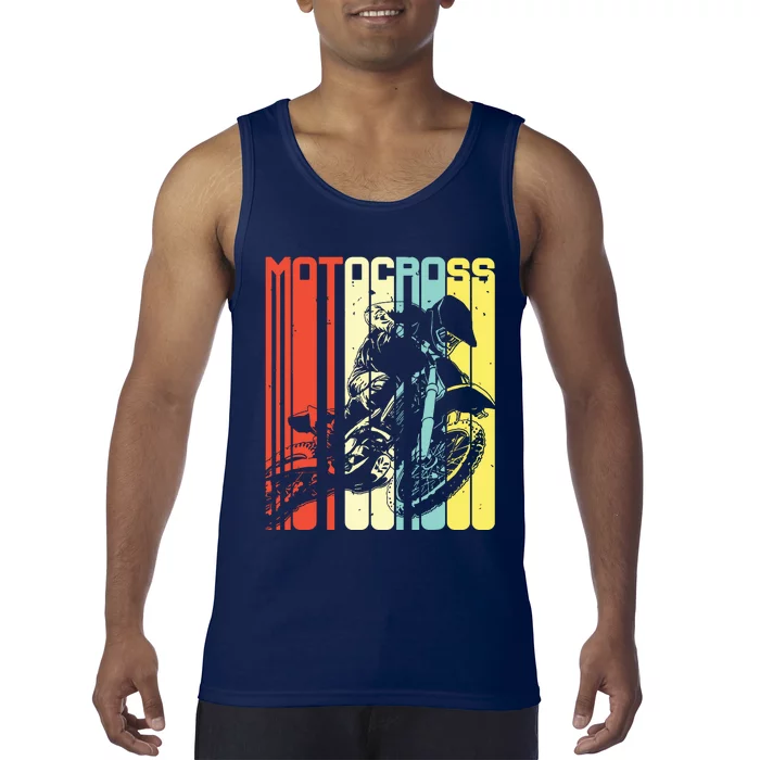 Motocross Dirt Bike Rider Retro Vintage Motorcycle Gifts Men Tank Top