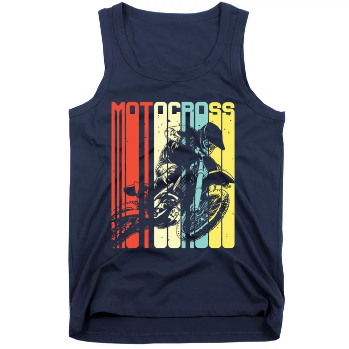 Motocross Dirt Bike Rider Retro Vintage Motorcycle Gifts Men Tank Top