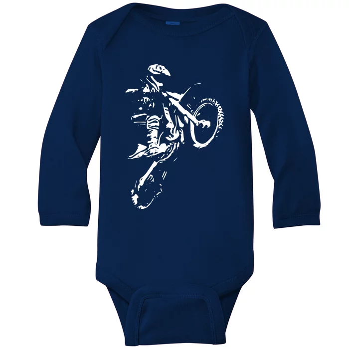 Motocross Dirt Bike Baby Long Sleeve Bodysuit