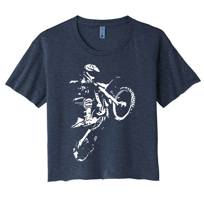 Motocross Dirt Bike Women's Crop Top Tee