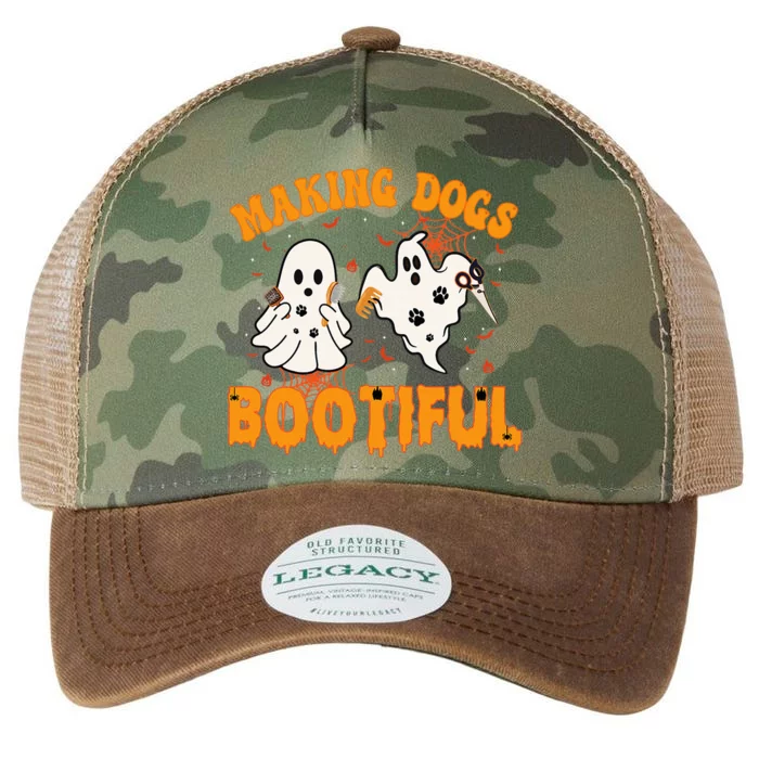 Making Dogs Bootiful Cute Dog Groomer Pet Grooming Halloween Legacy Tie Dye Trucker Hat