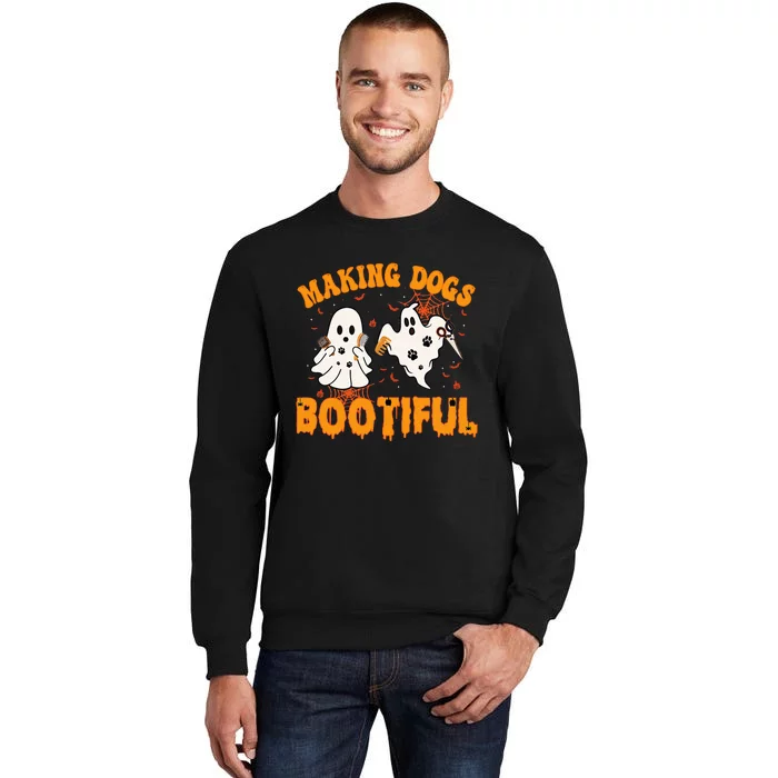 Making Dogs Bootiful Cute Dog Groomer Pet Grooming Halloween Tall Sweatshirt