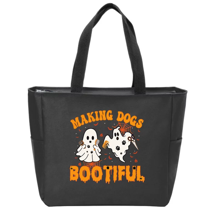 Making Dogs Bootiful Cute Dog Groomer Pet Grooming Halloween Zip Tote Bag