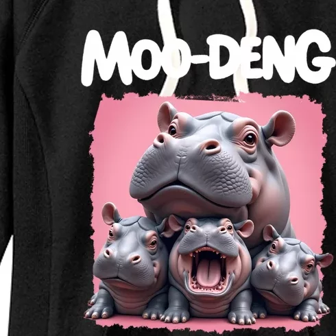 Moo Deng Baby Pygmy Hippos Thailand Women's Fleece Hoodie