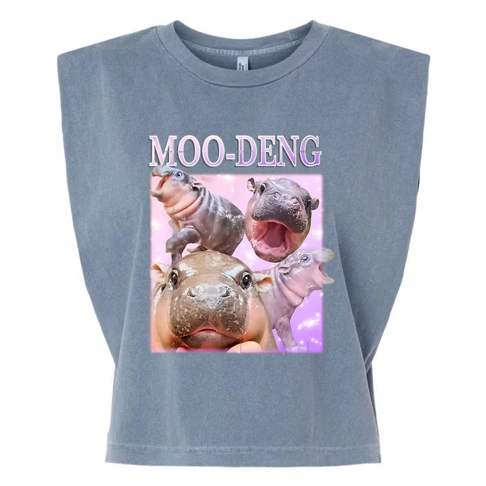 Moo Deng Baby Pygmy Hippos Thailand Garment-Dyed Women's Muscle Tee