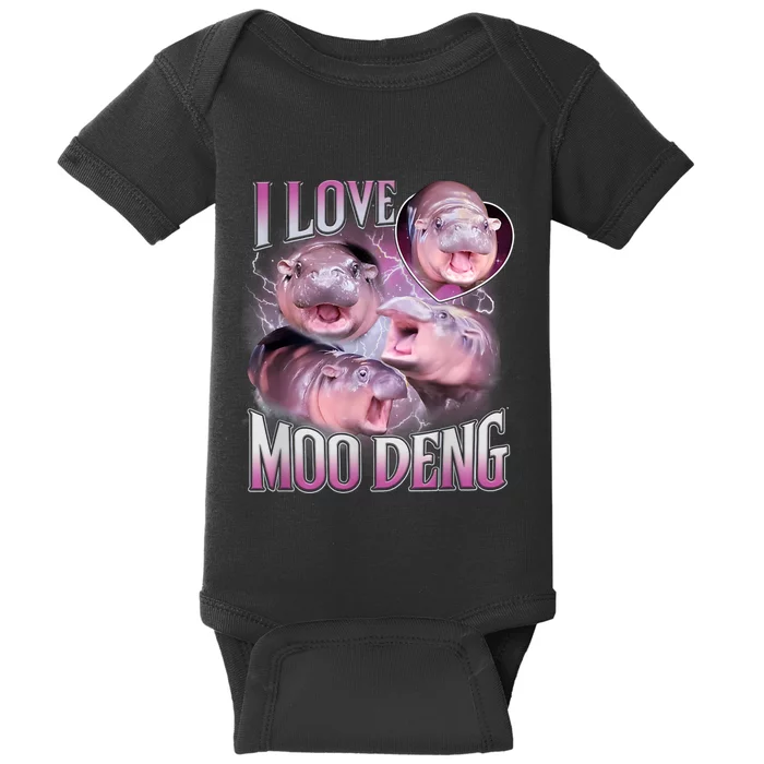 Moo Deng Baby Pygmy Hippos Thailand Baby Bodysuit