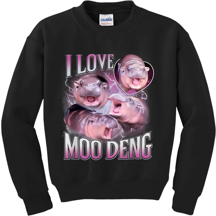 Moo Deng Baby Pygmy Hippos Thailand Kids Sweatshirt