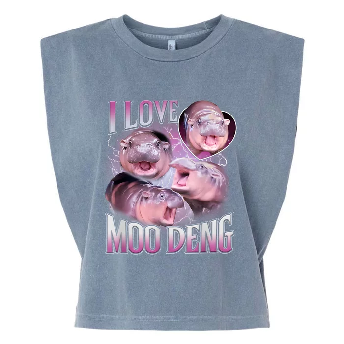 Moo Deng Baby Pygmy Hippos Thailand Garment-Dyed Women's Muscle Tee