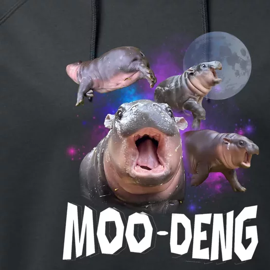 Moo Deng Baby Pygmy Hippos Thailand Performance Fleece Hoodie