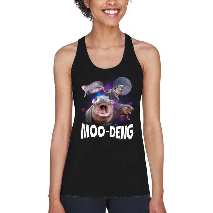 Moo Deng Baby Pygmy Hippos Thailand Women's Racerback Tank