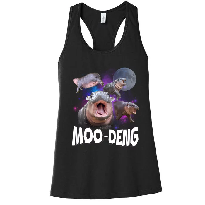 Moo Deng Baby Pygmy Hippos Thailand Women's Racerback Tank