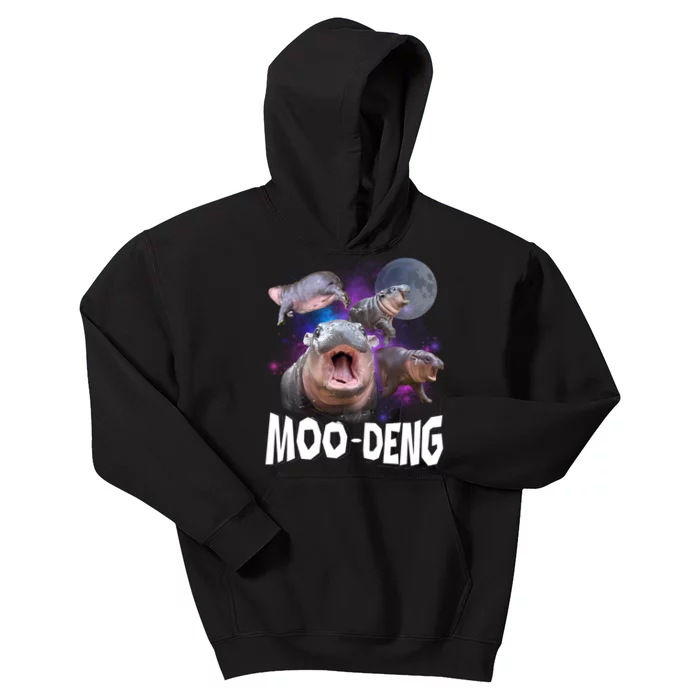 Moo Deng Baby Pygmy Hippos Thailand Kids Hoodie