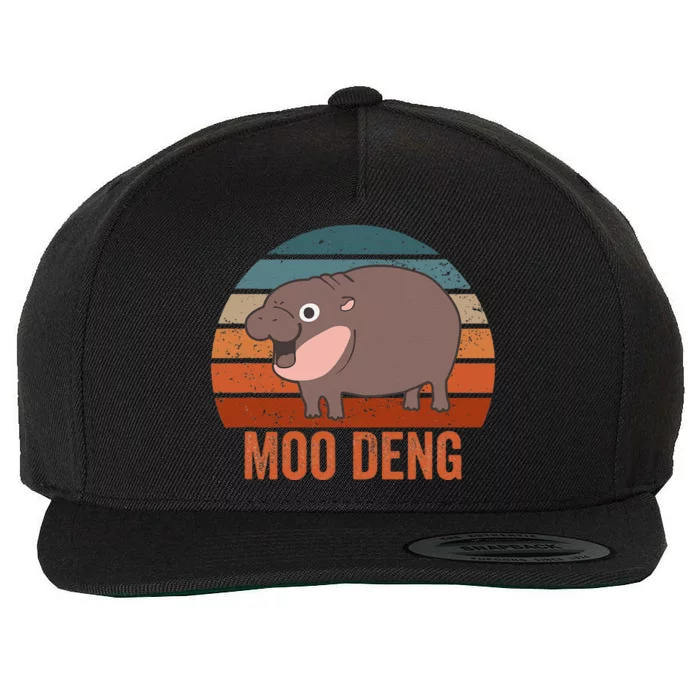 Moo Deng Baby Hippo Zoo Baby Hippo Vintage Gift Wool Snapback Cap