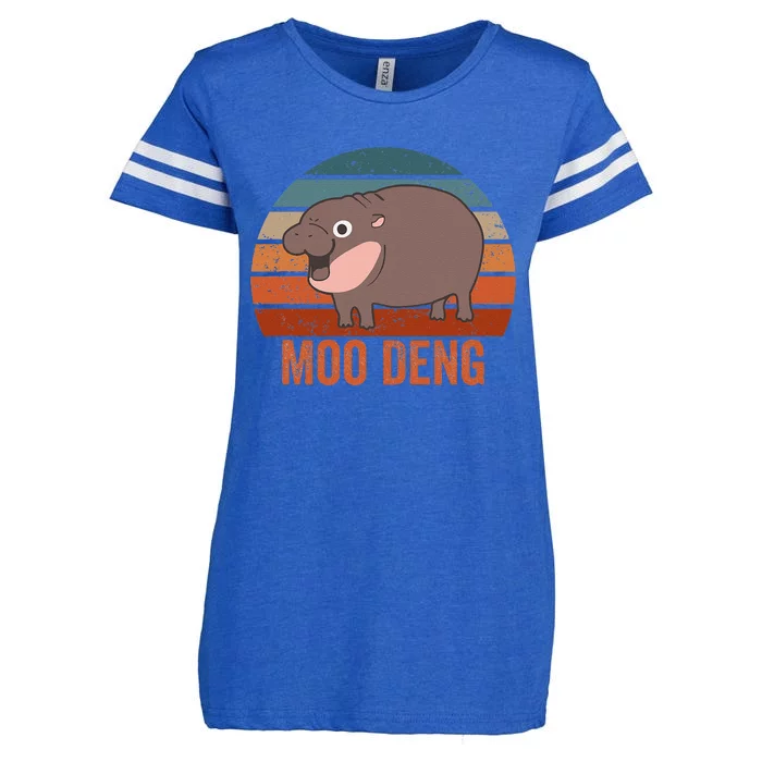 Moo Deng Baby Hippo Zoo Baby Hippo Vintage Gift Enza Ladies Jersey Football T-Shirt