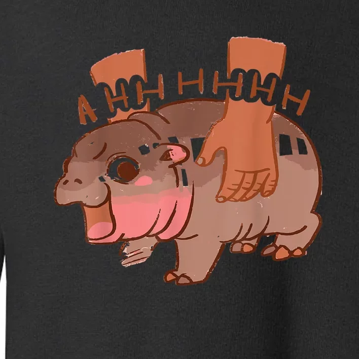 Moo Deng Bouncy Pig The Cute Baby Hippo Funny Gift Toddler Sweatshirt