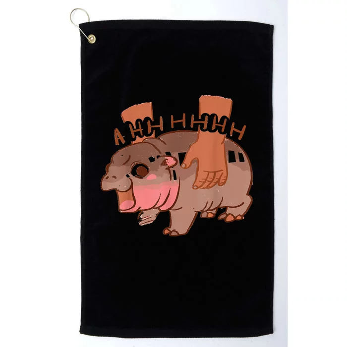 Moo Deng Bouncy Pig The Cute Baby Hippo Funny Gift Platinum Collection Golf Towel