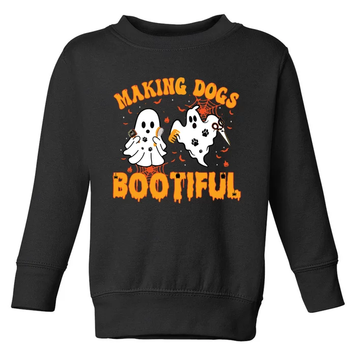 Making Dogs Bootiful Cute Dog Groomer Pet Grooming Halloween Toddler Sweatshirt