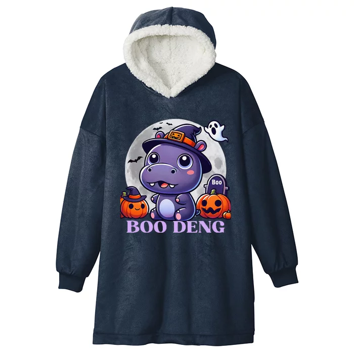 Moo Deng Bouncy Pig Baby Hippo Halloween Fun Hooded Wearable Blanket