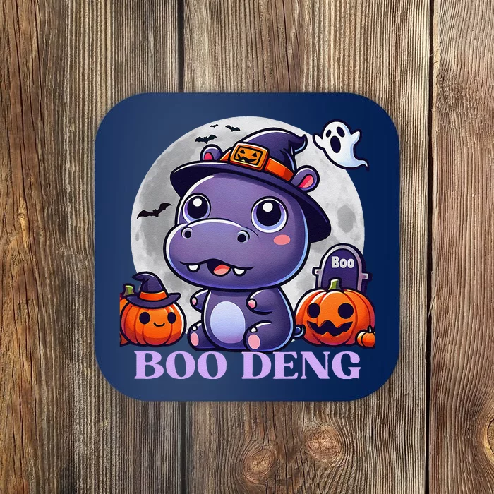 Moo Deng Bouncy Pig Baby Hippo Halloween Fun Coaster