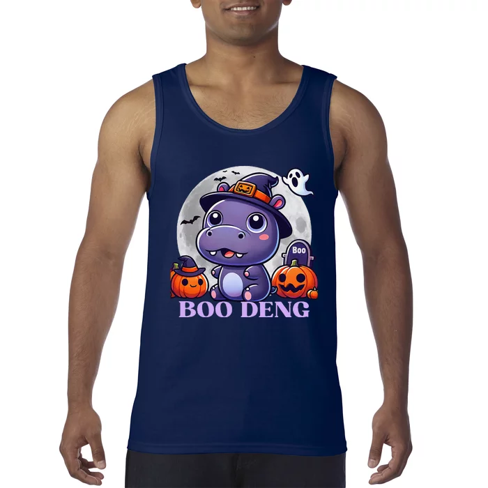 Moo Deng Bouncy Pig Baby Hippo Halloween Fun Tank Top