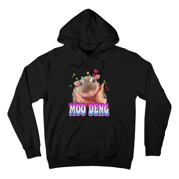 Moo Deng Bouncy Pig Cute Baby Pygmy Hippo Moodeng Lover Hoodie