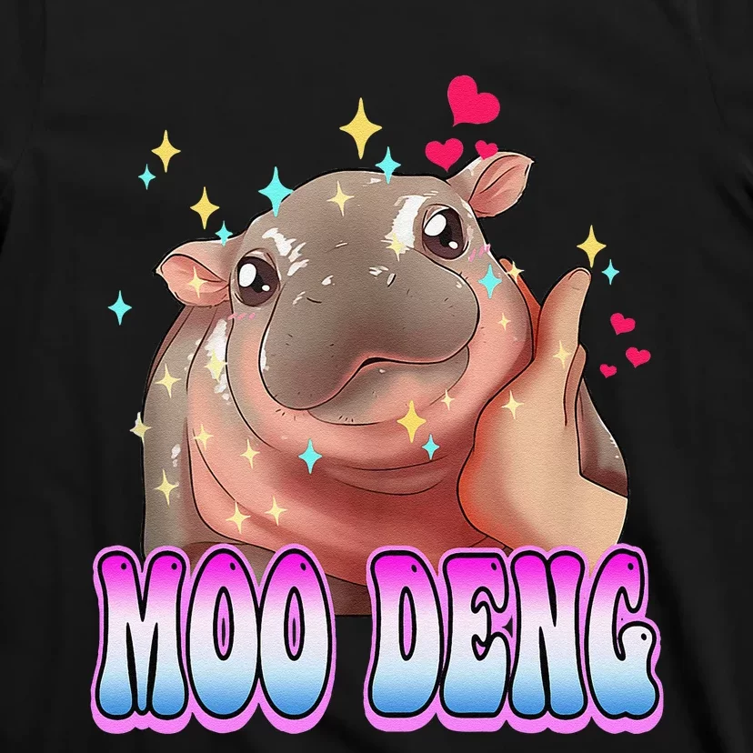 Moo Deng Bouncy Pig Cute Baby Pygmy Hippo Moodeng Lover T-Shirt