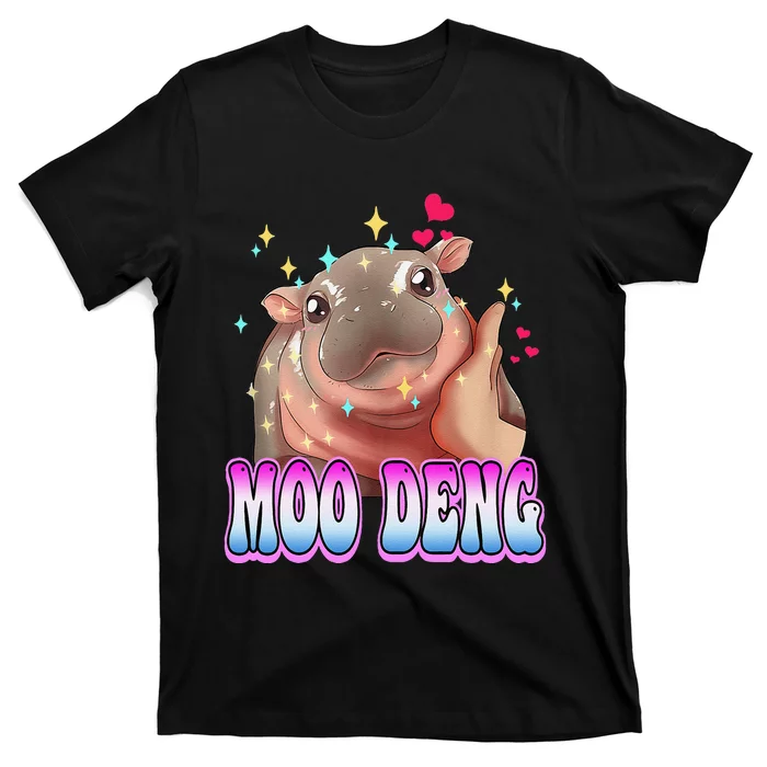 Moo Deng Bouncy Pig Cute Baby Pygmy Hippo Moodeng Lover T-Shirt