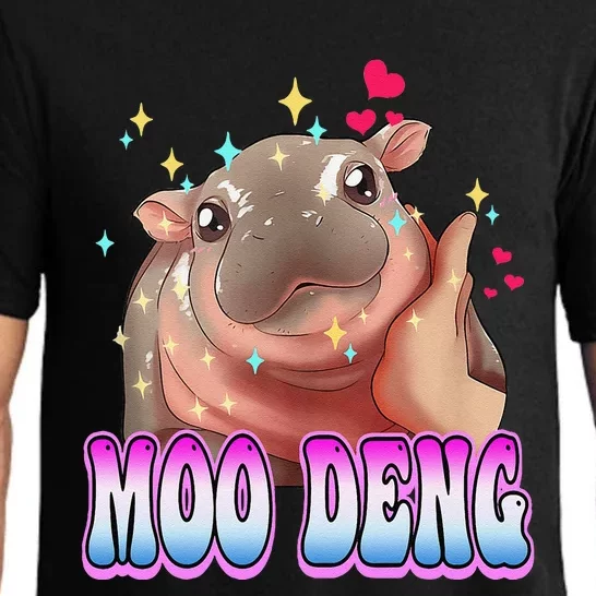 Moo Deng Bouncy Pig Cute Baby Pygmy Hippo Moodeng Lover Pajama Set