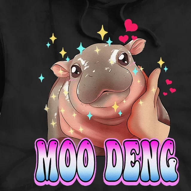 Moo Deng Bouncy Pig Cute Baby Pygmy Hippo Moodeng Lover Tie Dye Hoodie