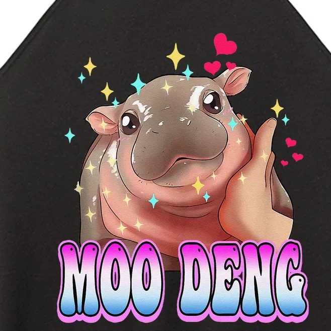 Moo Deng Bouncy Pig Cute Baby Pygmy Hippo Moodeng Lover Women’s Perfect Tri Rocker Tank