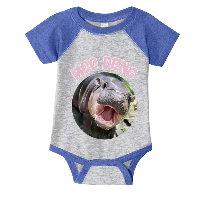 Moo Deng Bouncy Pig In Thai Picture The Cute Baby Hippo Gift Infant Baby Jersey Bodysuit