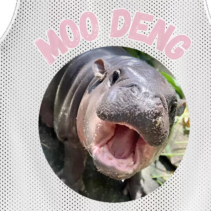 Moo Deng Bouncy Pig In Thai Picture The Cute Baby Hippo Gift Mesh Reversible Basketball Jersey Tank