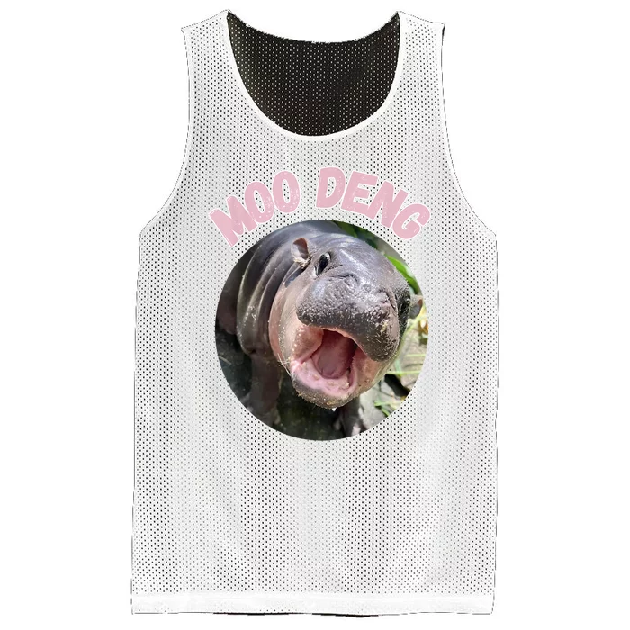 Moo Deng Bouncy Pig In Thai Picture The Cute Baby Hippo Gift Mesh Reversible Basketball Jersey Tank