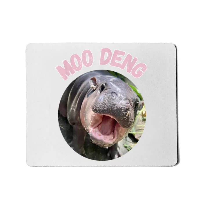 Moo Deng Bouncy Pig In Thai Picture The Cute Baby Hippo Gift Mousepad