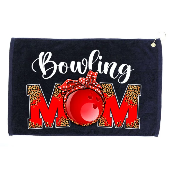 Mothers Day Bowling Mom Leopard Game Day Mom Life Cute Gift Grommeted Golf Towel