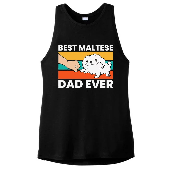 Maltese Dad Best Maltese Dad Ever Ladies Tri-Blend Wicking Tank