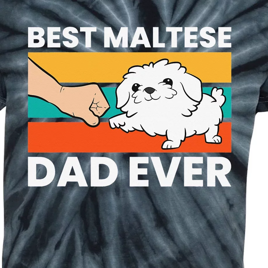 Maltese Dad Best Maltese Dad Ever Kids Tie-Dye T-Shirt