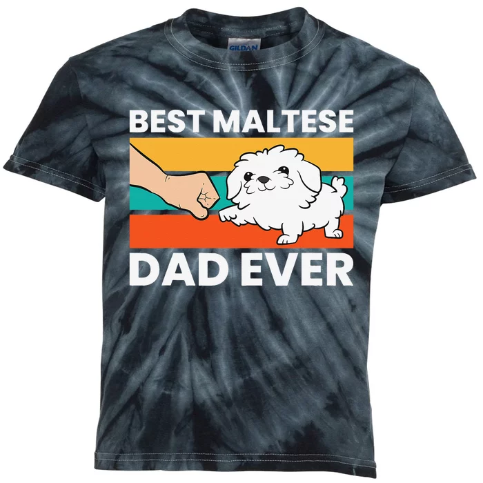 Maltese Dad Best Maltese Dad Ever Kids Tie-Dye T-Shirt