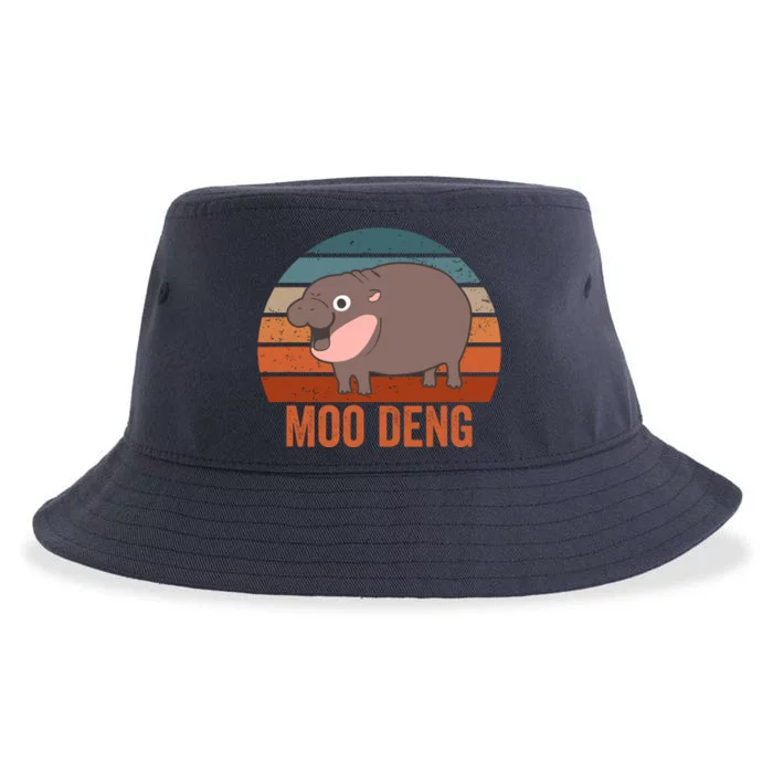 Moo Deng Baby Hippo Zoo Baby Hippo Vintage Sustainable Bucket Hat