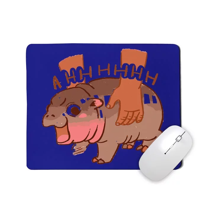 Moo Deng Bouncy Pig In Thai Picture The Cute Baby Hippo Mousepad