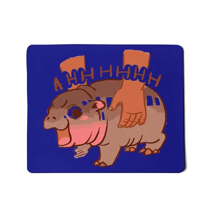 Moo Deng Bouncy Pig In Thai Picture The Cute Baby Hippo Mousepad