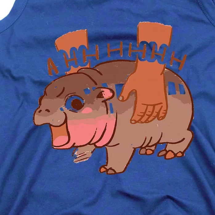 Moo Deng Bouncy Pig In Thai Picture The Cute Baby Hippo Tank Top