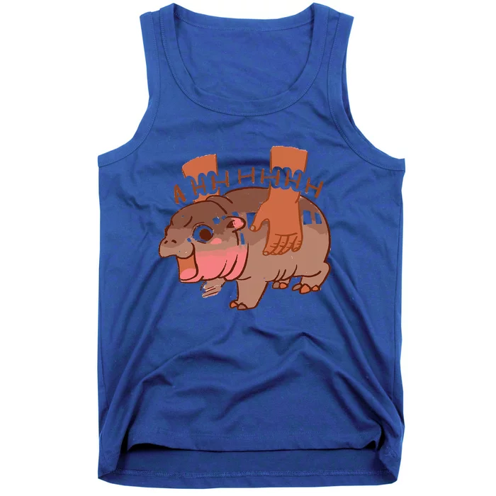 Moo Deng Bouncy Pig In Thai Picture The Cute Baby Hippo Tank Top