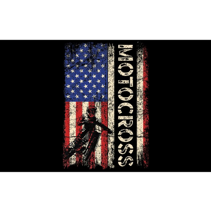 Motocross Dirt Bike American Usa Flag Bumper Sticker