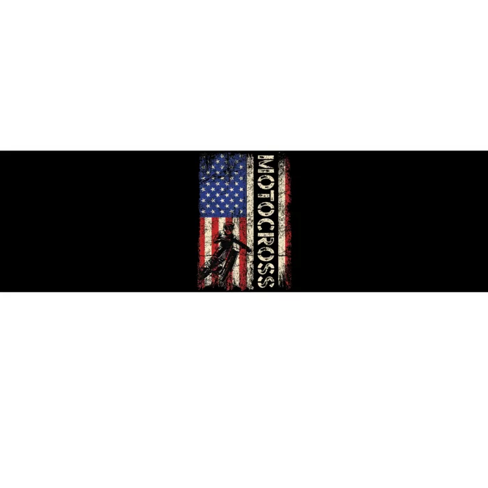 Motocross Dirt Bike American Usa Flag Bumper Sticker